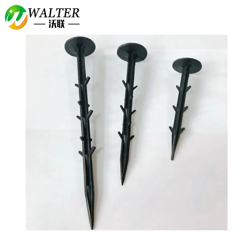 Plastic Garden Securing Pegs Tool Flexible Fixing Fabric Peg Nails Landscape Edging Stakes Barb Staples Large Nail Head for Weed