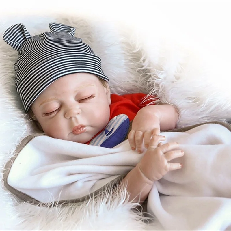 NPK 45cm Cute Lifelike Full Body Silicone reborn baby doll children kid boys gift Educational Toy for Wholesale boys toy