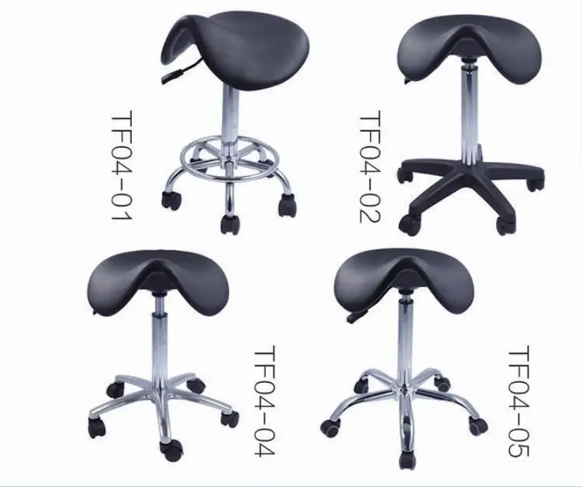 High quality Salon furniture bike saddle beautician swivel pu barber manicure chair backless swivel bar stools barbers chairs