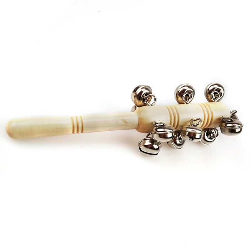 Manufacture Musical Wood Baby Rattle Hand Bells for Kids