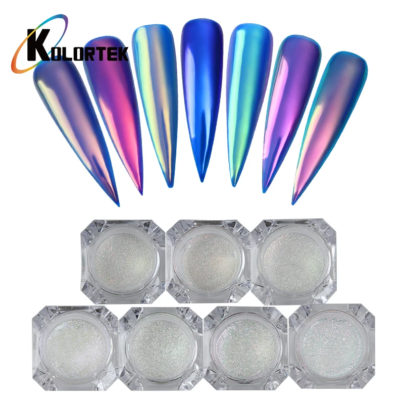 Пигментный порошок с эффектом единорога Русалочки, порошок Aurora для ногтей