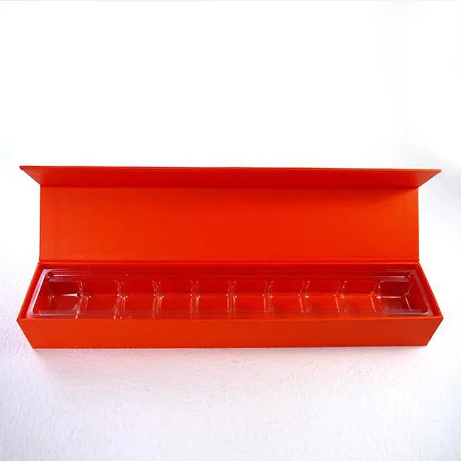 Empty truffle box with clear window and magnetic closure