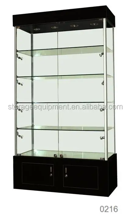 lockable Titanium alloy glass display showcase for toy