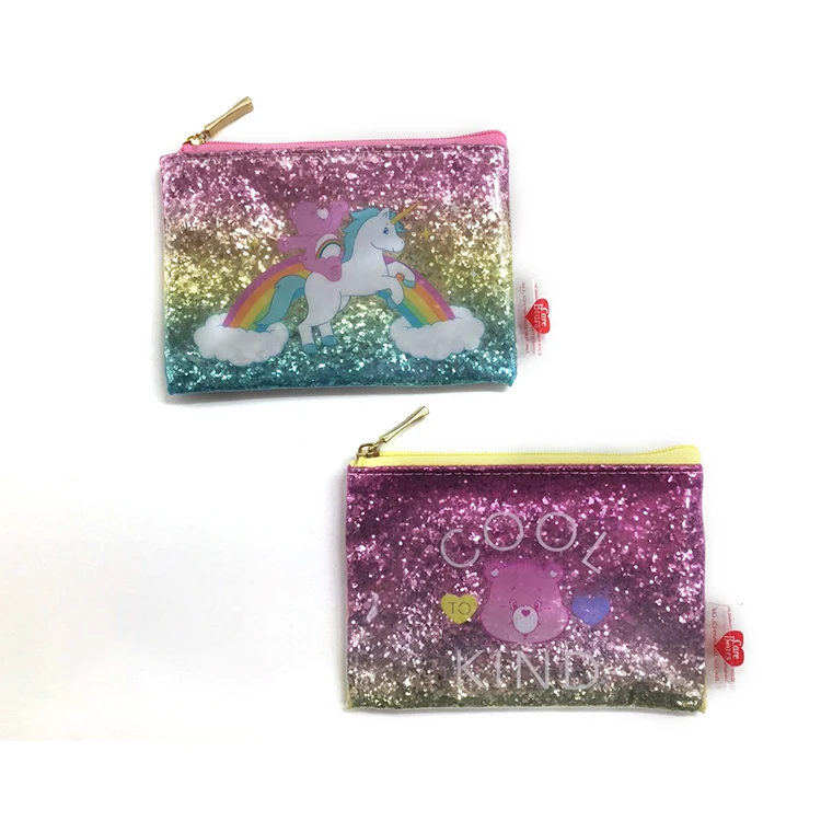
2019 new hot cartoon color sequins PVC children purse mini storage small bag 