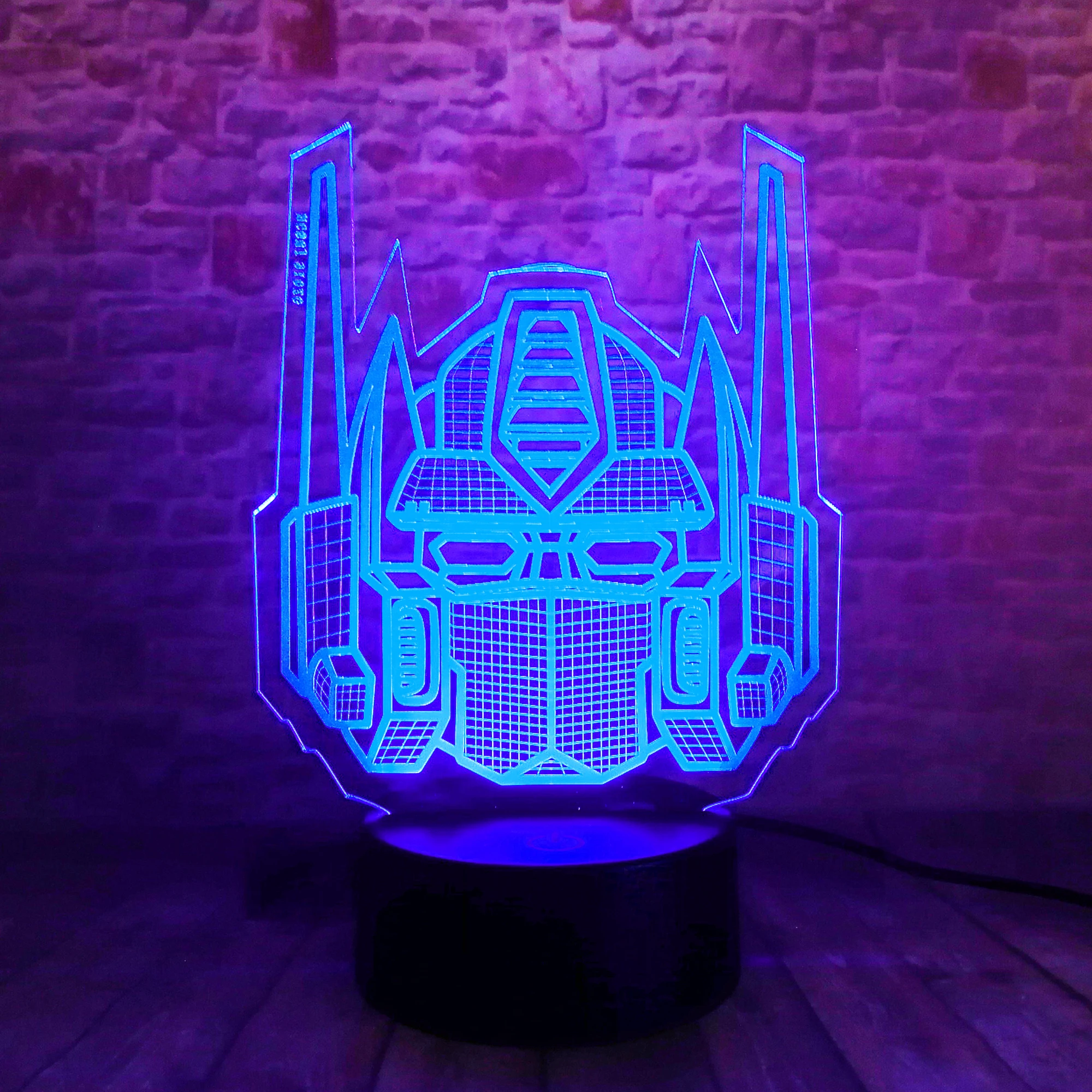 Creative 3D Knight Trans Figure Optimus Prime Transformers 7 Color Change Led Night Light Fans Man Boys Holiday Xmas Child Gifts