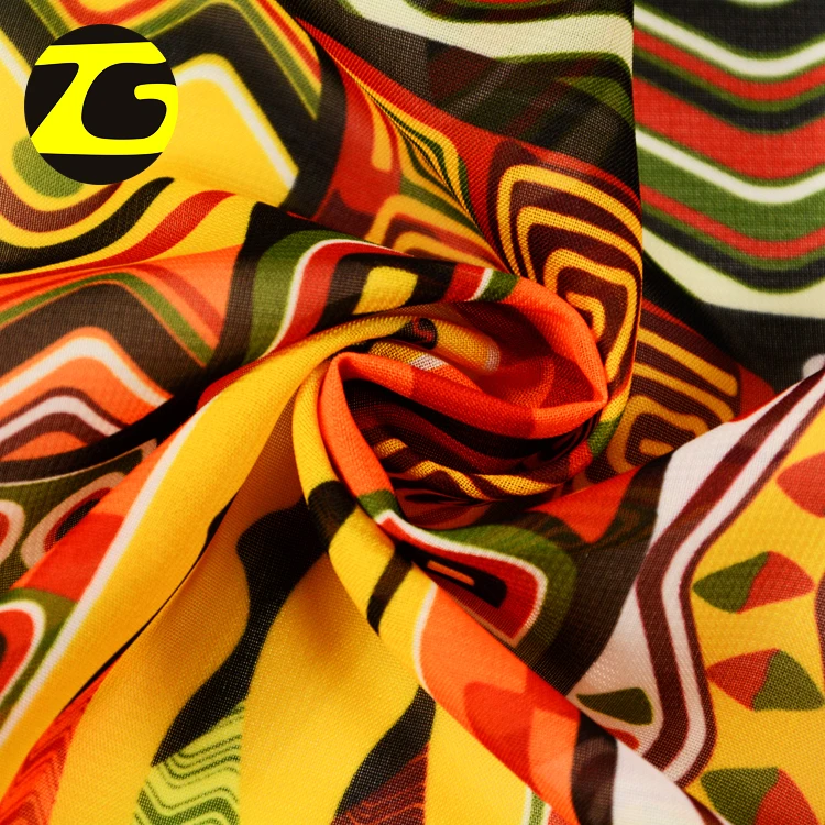 50D polyester Korean chiffon fabric african fashion print chiffon fabric for scarf