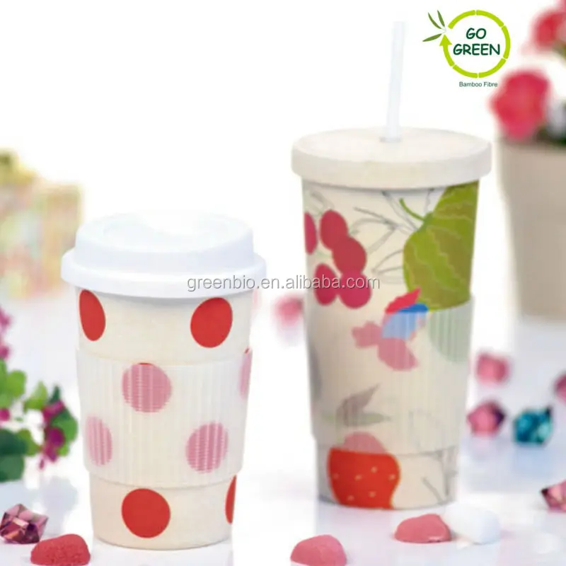 100% recycled alternative to plastic, glassware ceramics Bamboo Fiber Cup