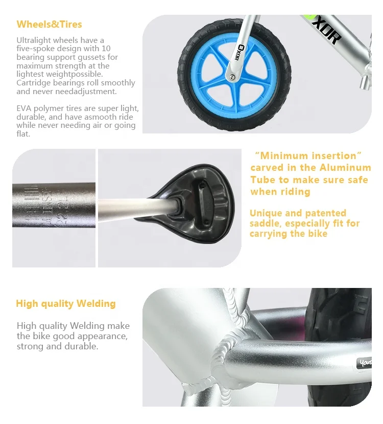 Children Balance Bike No Pedal Kids Two Wheels Bicycle OEM Baby Balance Bike