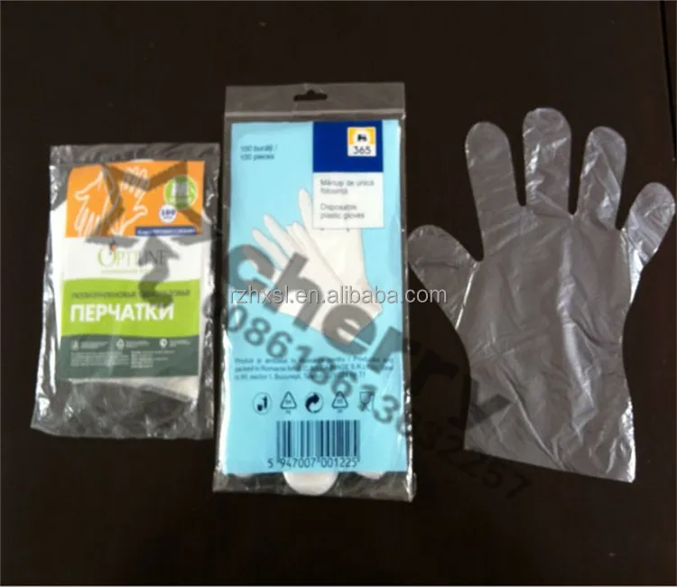 transparent plastic gloves hdpe glove for clearing made in rizhao