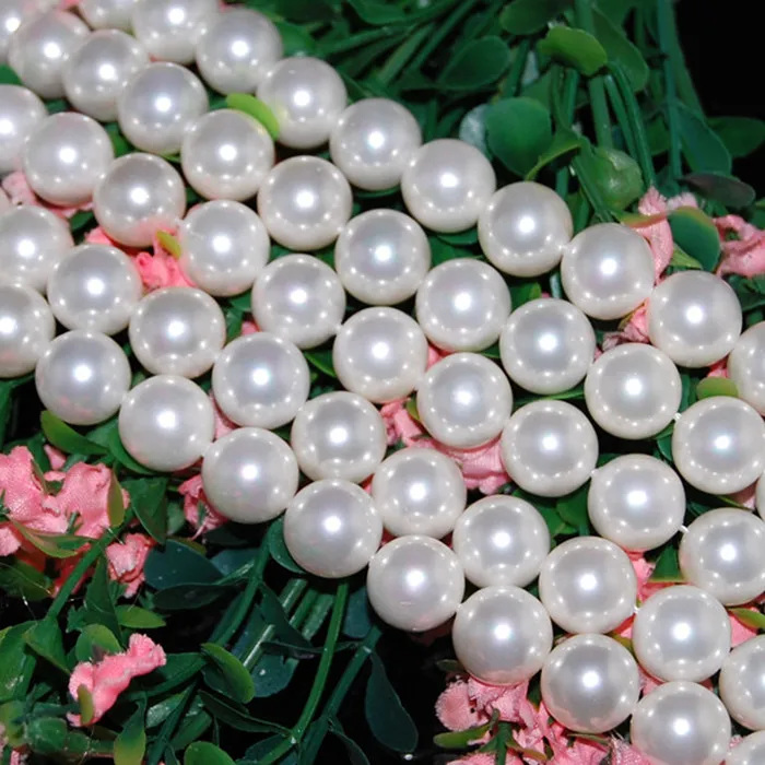 8mm 10mm 12mm 14mm white color shell pearl strand shell pearl beads