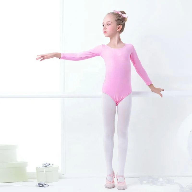 Back Bowtie Toddler Kids Long/Short Sleeve Ballet Gymnastics Leotard