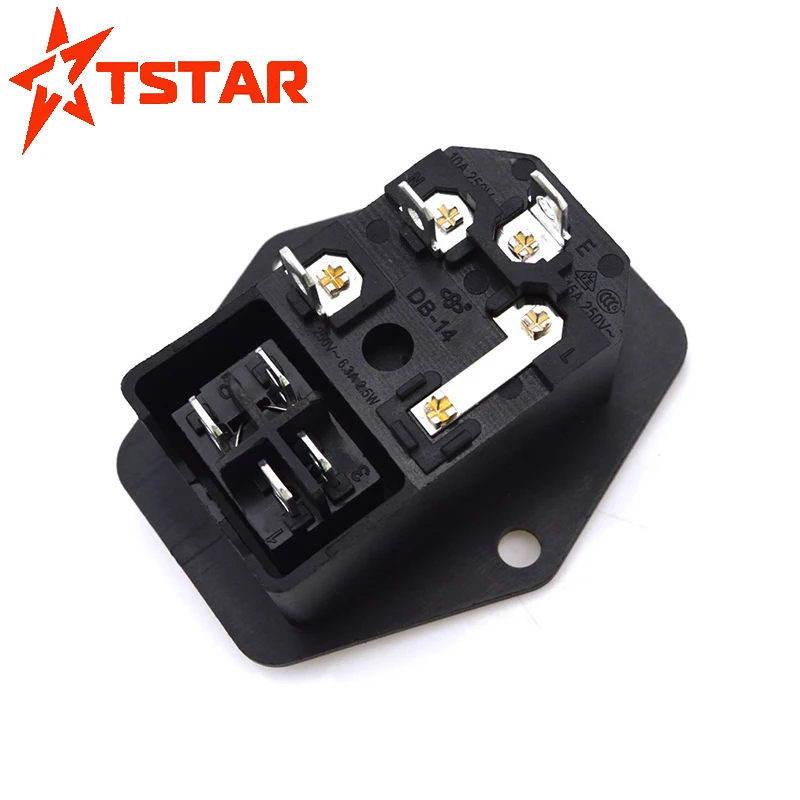 10A 250V Inlet Module Plug Fuse Switch 3 Pin ON/OFF Power Socket IEC320 C14 for game machine accessories