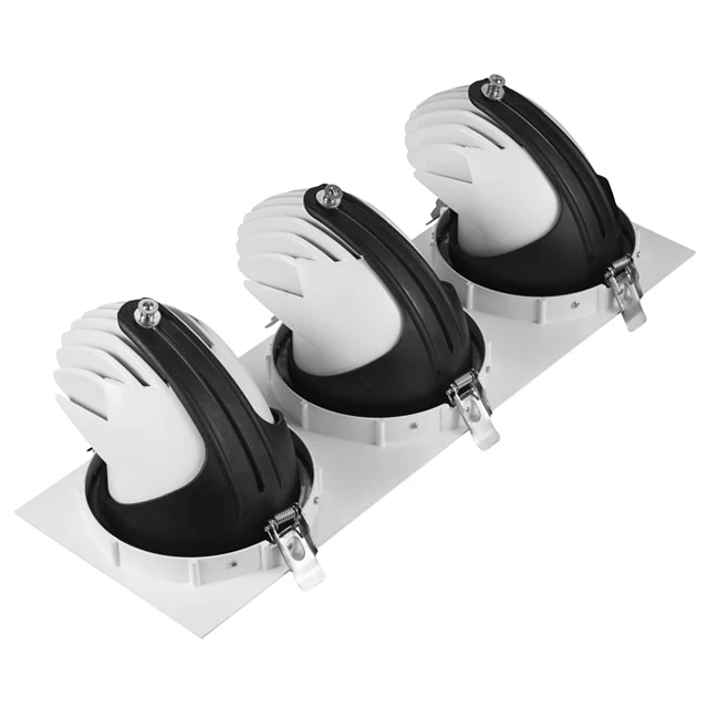 
Square Ceiling Recessed Tiltable Rotating LED Downlight Gimbal Spotlight CRI90 