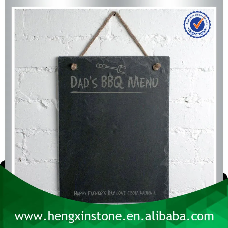 
Factory Direct Price Hanging 40*20*0.5cm Rectangle Decorative Hanging Slate Chalkboard (Customized Laser Design) 