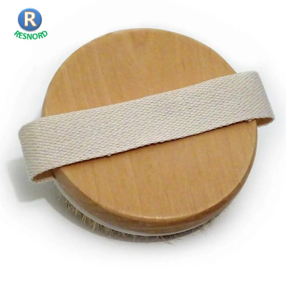 
Organic Spa Exfoliation Massage Scrub Brush With Natural Boar Bristles Dry Brush 