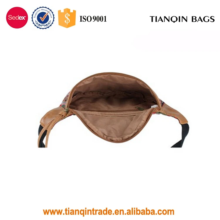 Large Capacity Canvas Leather Waist Bag for Unisex Manufacture in China