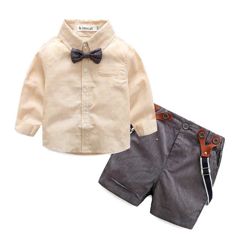 wholesale western style handsome sunny cute boy suit baby clothes set