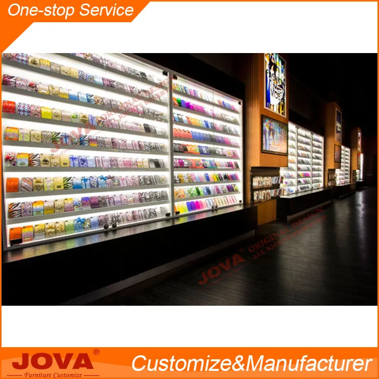 Mobile phone shelf for mobile phone showroom design
