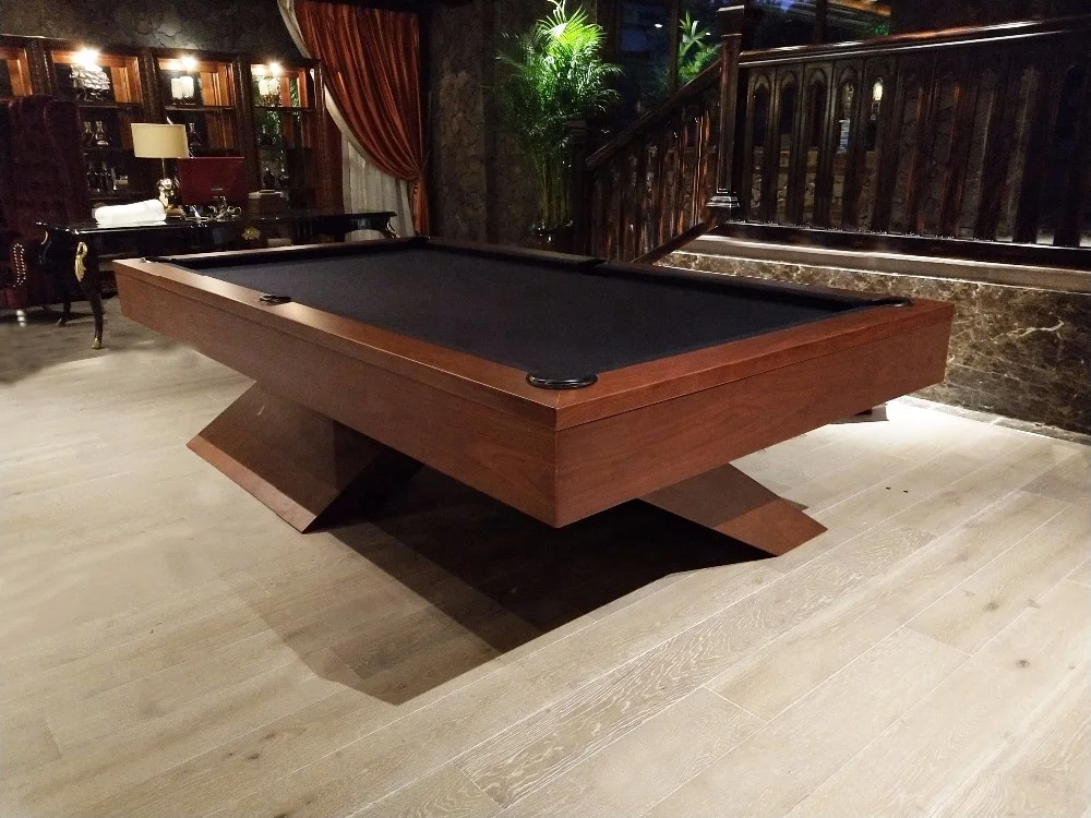 2021 Hotsale natural oak wood ultra modern 7ft home use slate pool table with dining on top