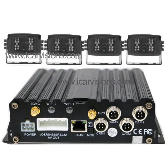 
4Ch H.264 SD card mobil DVR with real time video and audio,gps,3g,4g,wifi module for optional 