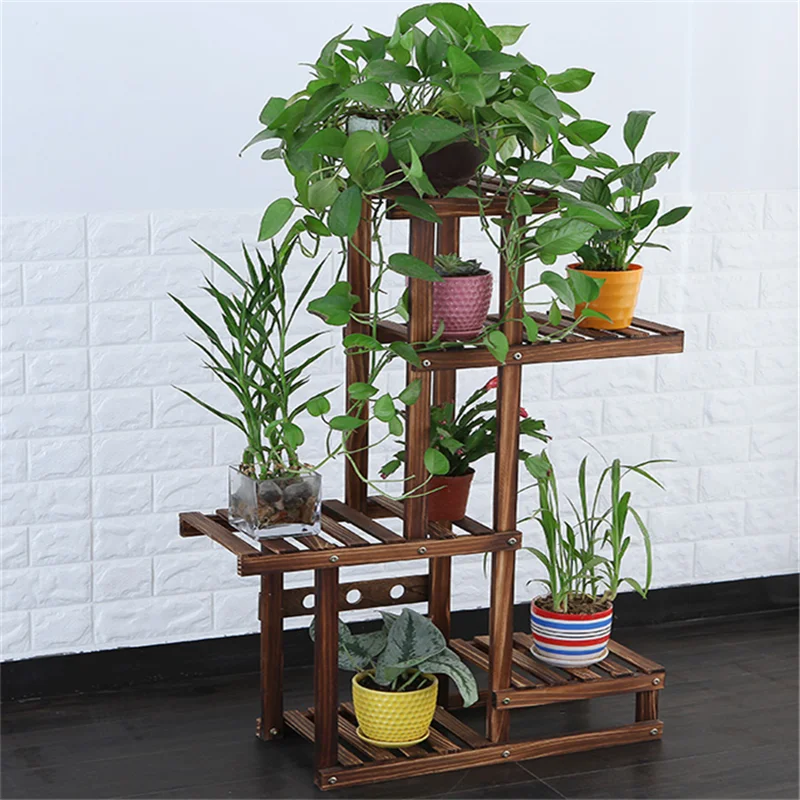 Solid Home Decoration us Corner Garden Plant Stand Multi-Tiered Flower Pots Display Rack Shelf for Patio Balcony Living Room