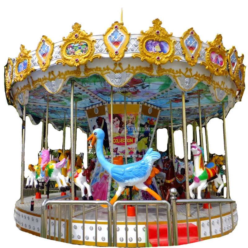 Amusement Outdoor Theme park Children Equipment Merry go round Electric Kids Ride Carousel