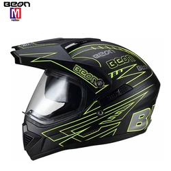 motocross helmet manufacturer BEON B-601 black orange double visors motorcycle helmet cross face helmet