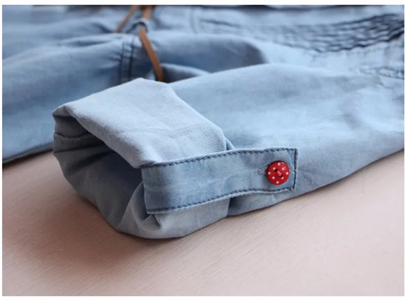 Ivy10318A Kids girls embroidered dress summer 2019 long sleeve denim frocks