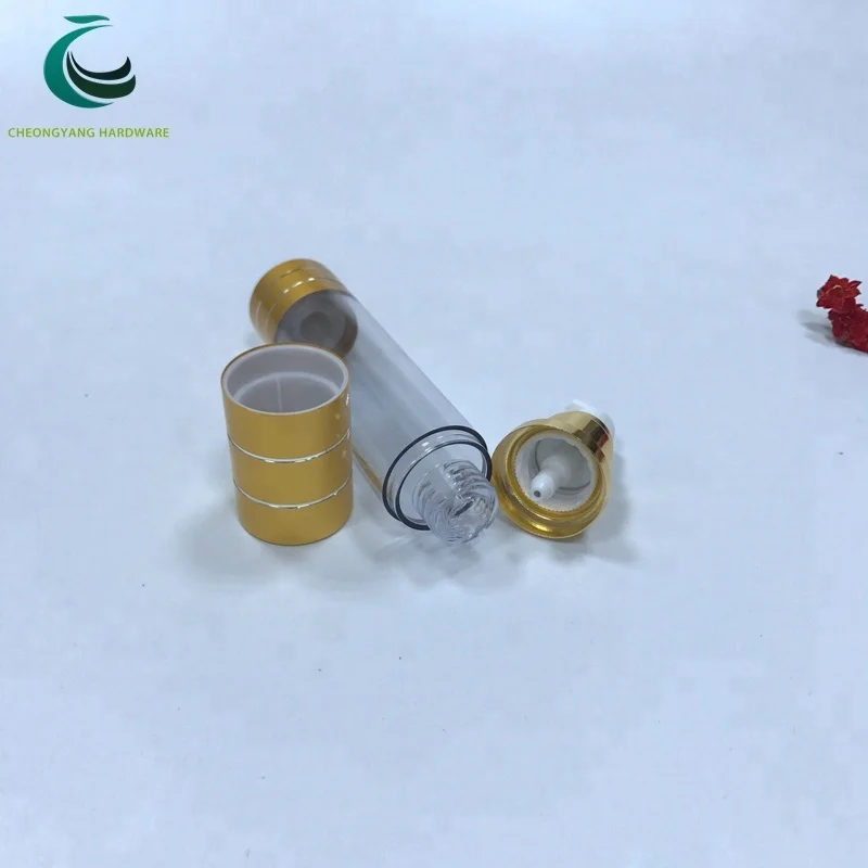 
30ml matte gold airless aluminum plastic pump spray bottles 