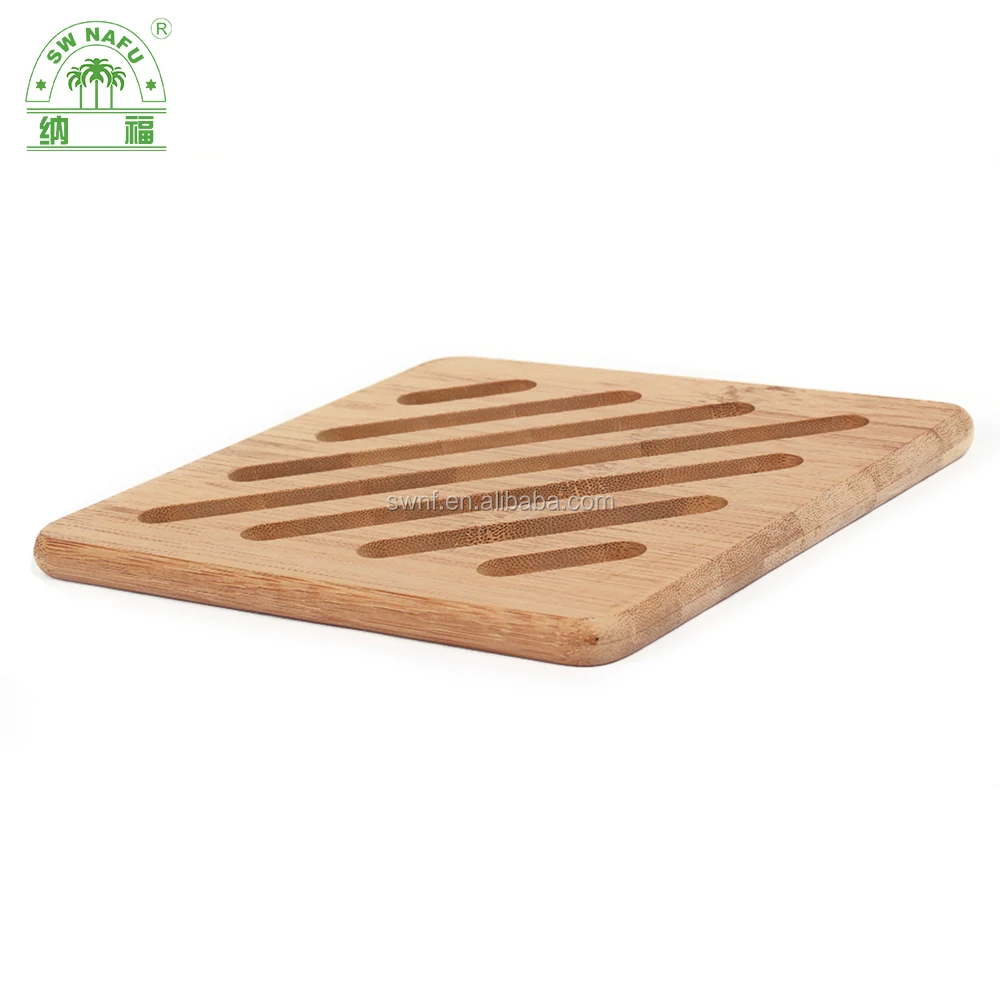 
Natural bamboo heat-resistant non-slip hot pot pad teapot trivet holder 