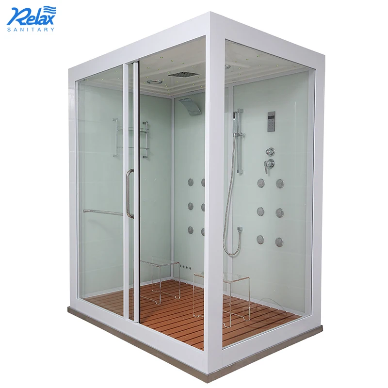 Walk in shower sliding door square shower room white luxury toilet shower enclosure