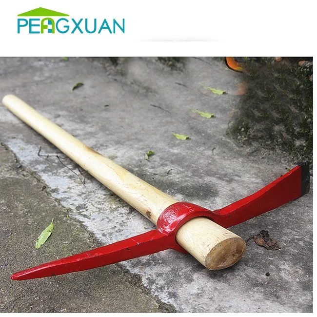 garden tools forged steel pick mattock with wooden handle