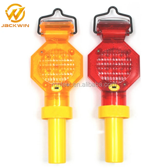 Red / Yellow Flashing LED Solar Power Beacon Light for Traffic Cone / Delineator Post / Plastic Barricade