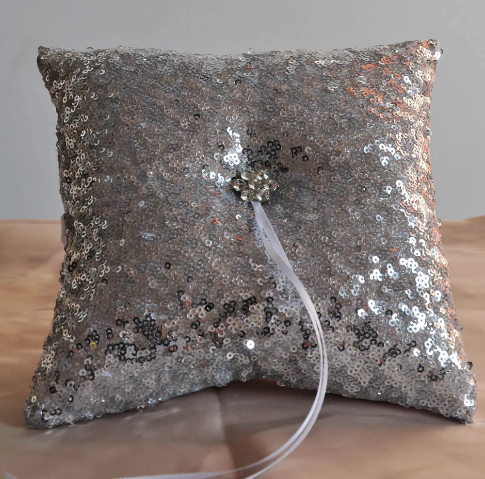 Shiny Sequins Wedding set Glitter Wedding Guest Book Pen Set Ring Bearer Pillow Rhinestone Decor Wedding Party collection