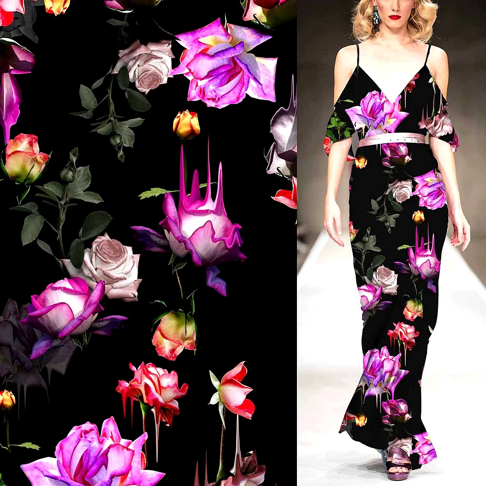 custom Sublimation Digital print colorful print poly fabric /dress fabric/shirt fabric