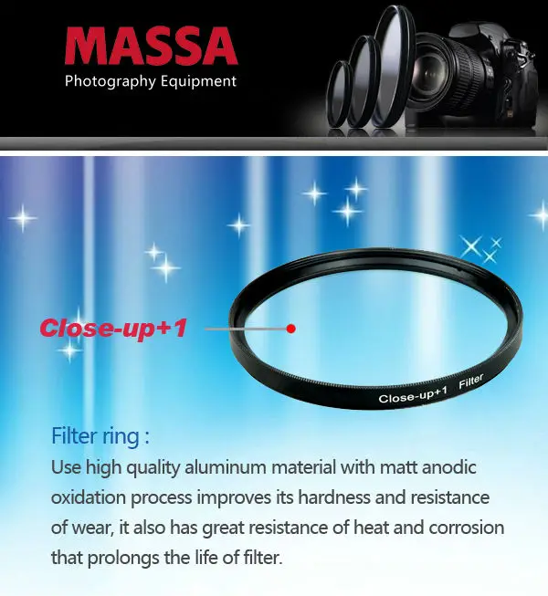 Massa Photographic equipment Digital Camera Accessories Optical glass 52mm Camera lens Macro Close up  Filter