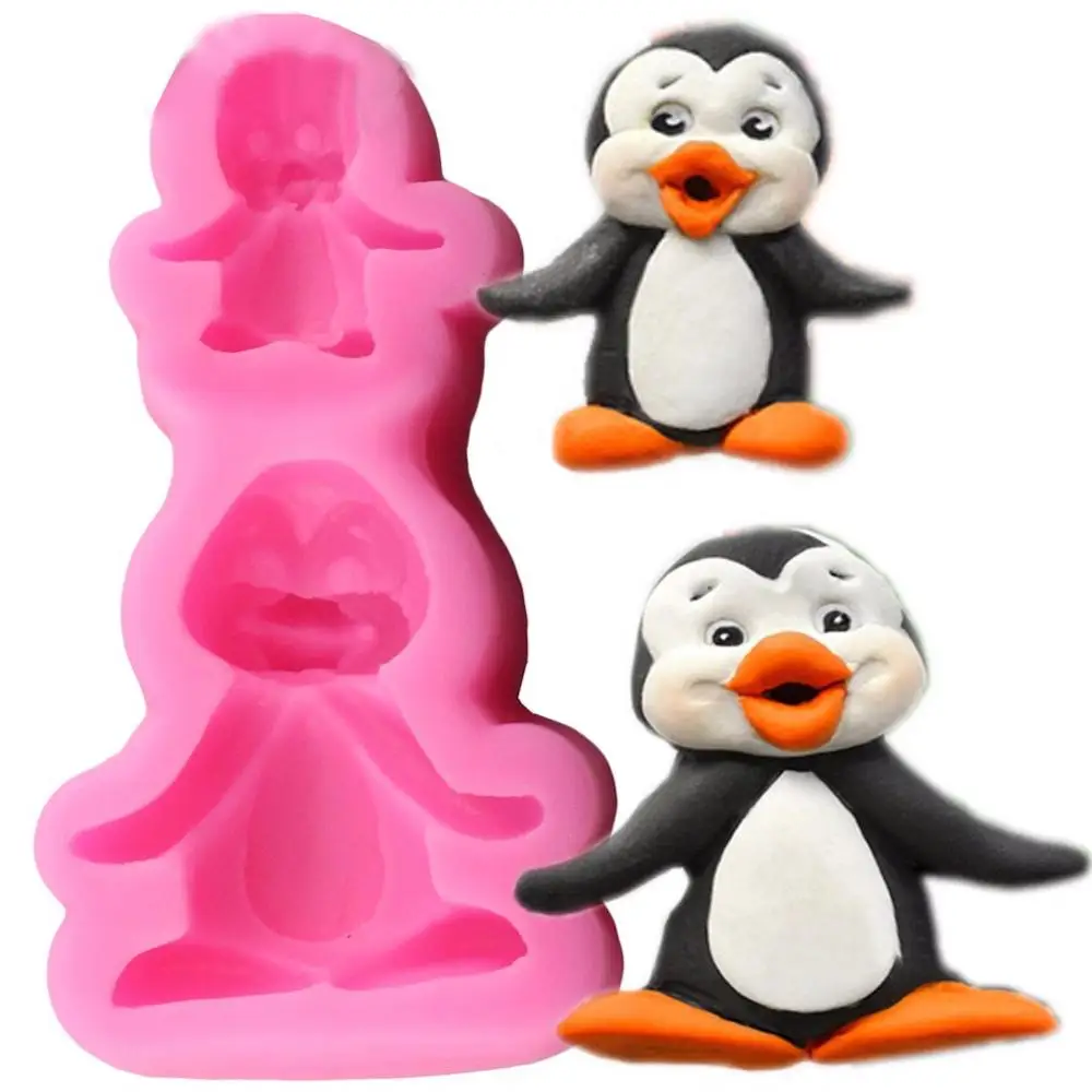 Baking tools 3d Penguin Silicone Mold Fondant Cake Decorating Gumpaste Mould