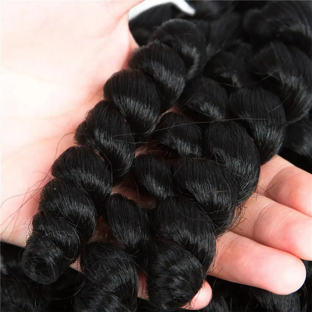 
8 inch Black Wand Curly Braids Jamaican Bounce African Collection Crochet Braiding Hair Twist Synthetic Hair 20 Roots/Pack 