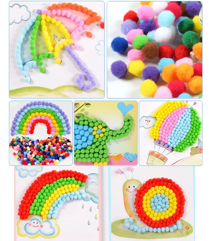 «Сделай сам» для чистки трубок ремесло набор Pom Poms Craft и высококачественные солнцезащитные очки игрушечные глаза самоклеющиеся