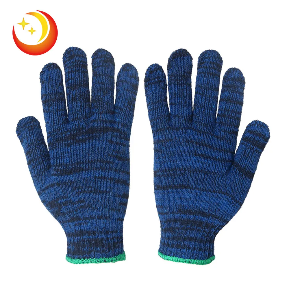 High quality  Cotton mixed color knitted cotton gloves