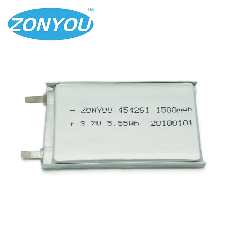 
ZONYOU 3.7V 1500mAh 454261 Lithium Polymer Li-Po Rechargeable Battery 