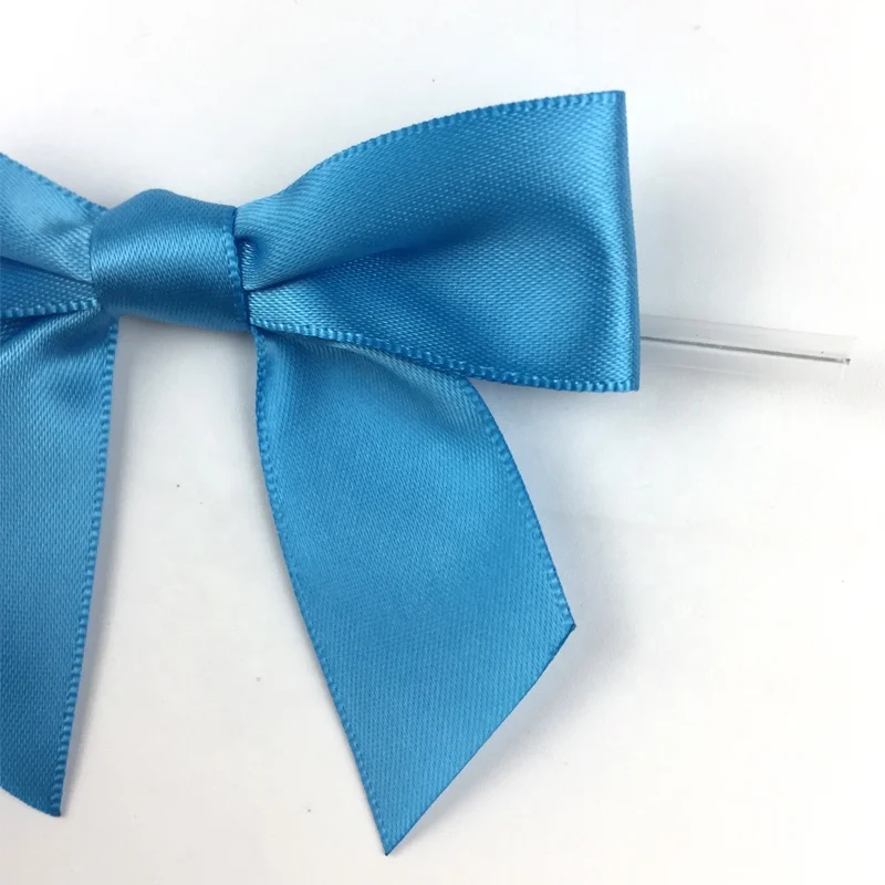 Factory Professional Make Gift Satin Ribbon Bow  With Wire Twist Tie