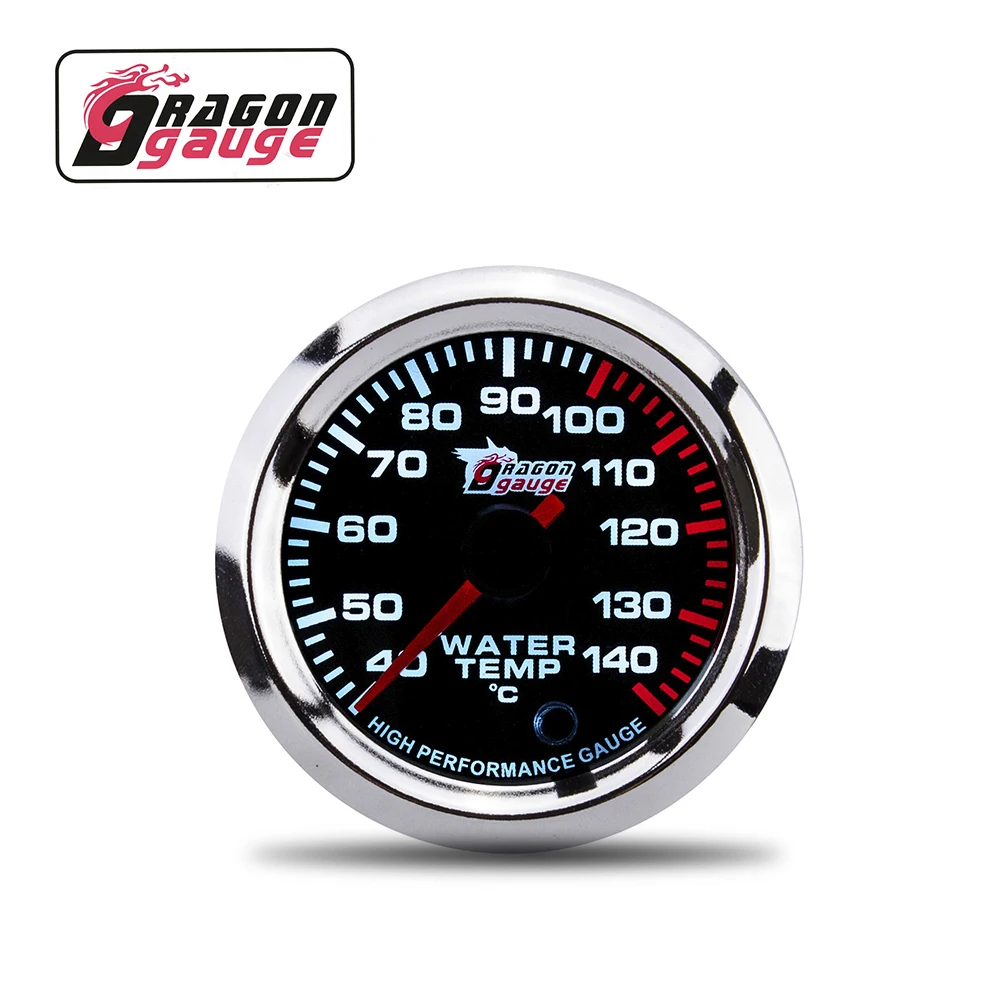 DRAGON GAUGE 7 color Stepper Motor Pointer 12V 2 inch 52mm Electrical Water Temperature Gauge 40~140 C With Sensor for Car(5044)