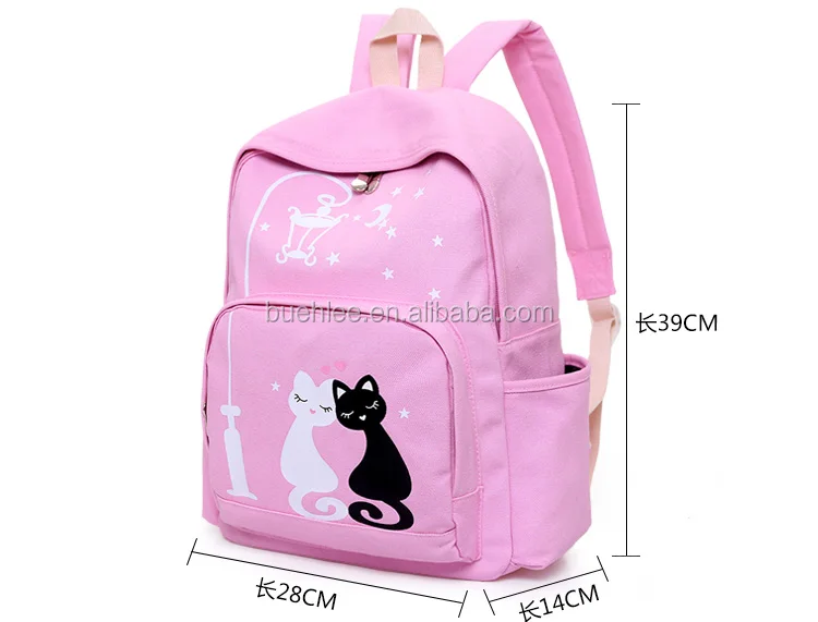China factory Custom multicolor laptop school canvas backpack girls simple school bag korean school bags for girls