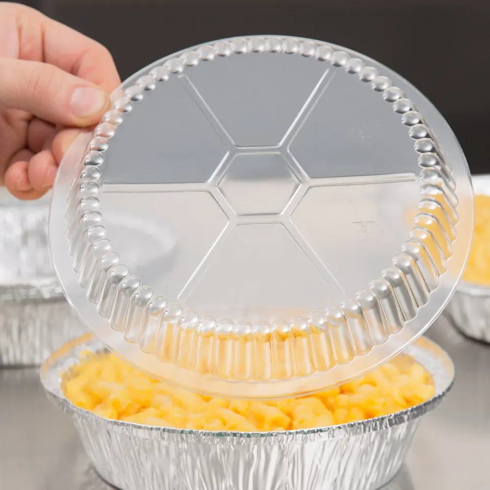 7 8 9 Inch Plastic Round Dome Lid BOPS Material Tin Foil Bowl Cover