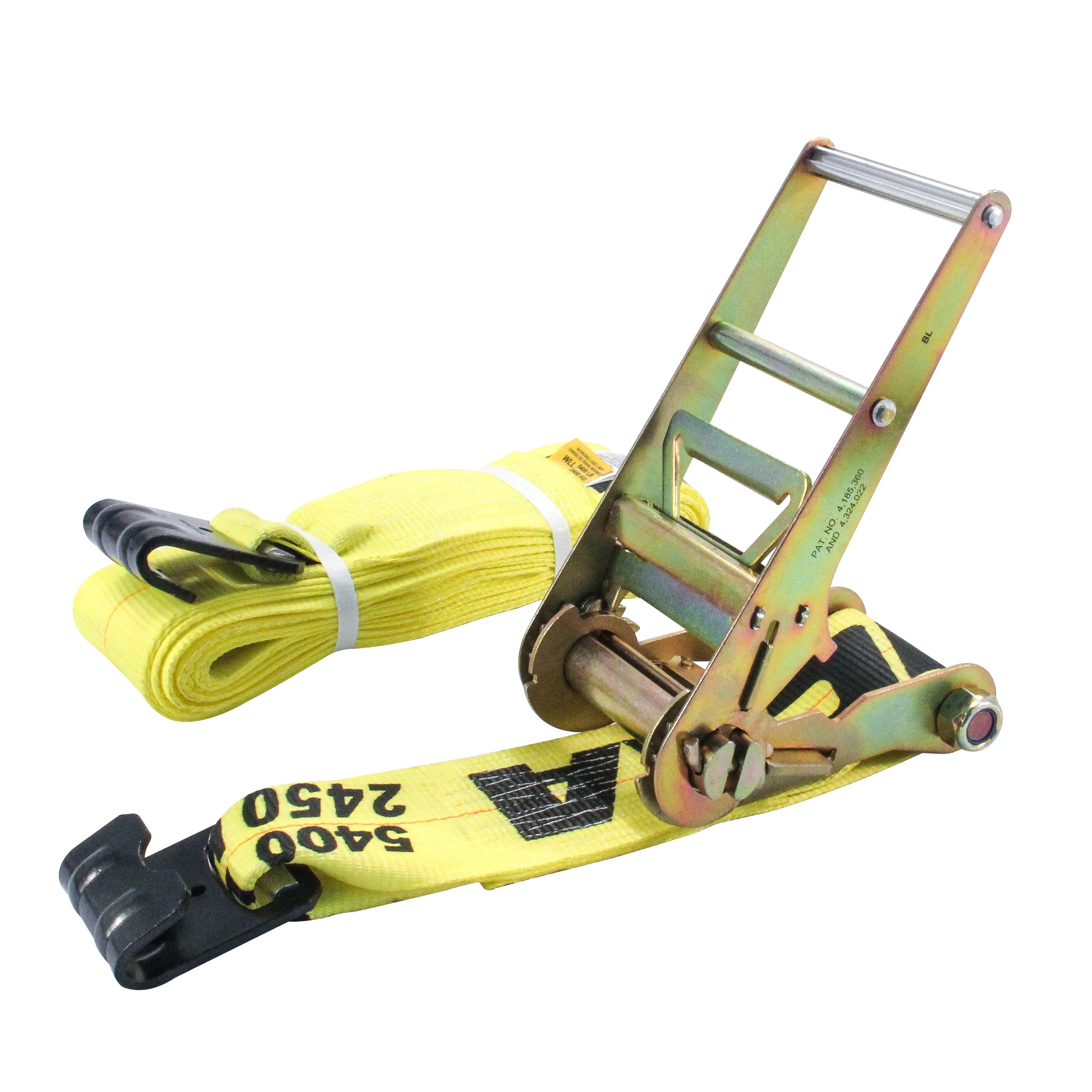 
Ремень с храповым механизмом, 100 фунтов, мм, 4 дюйма, двойные металлические плоские J-образные крючки 