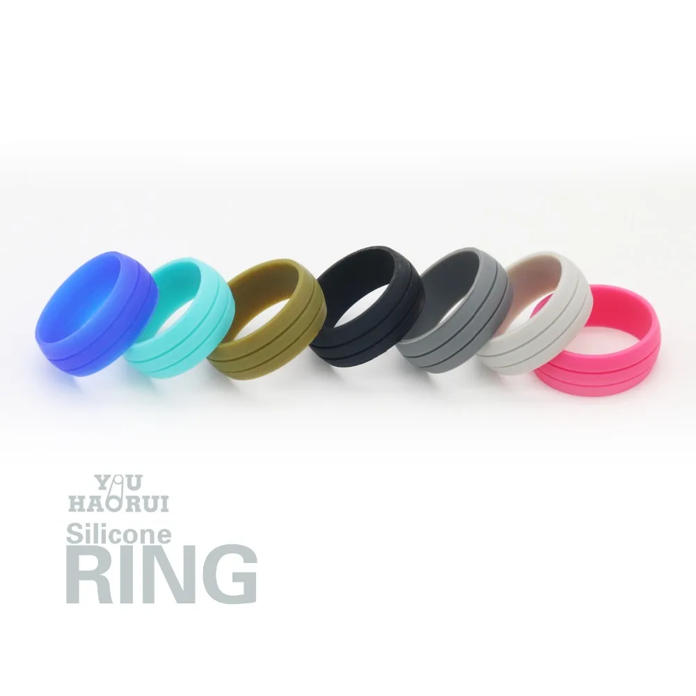 Силиконовые обручальные кольца всех размеров с тремя камнями покрытые антикварным медным покрытием круглые черным