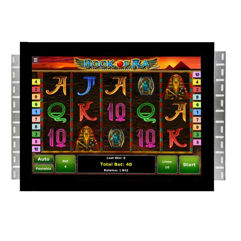 VGA CGA RS232 19 inch ir touch screen LCD monitor for POG game
