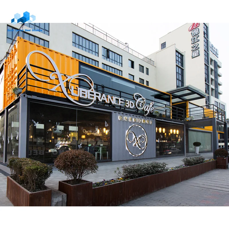 prefab housing unit container booth coffee shop kiosk shipping container housing with glass modular prefab house