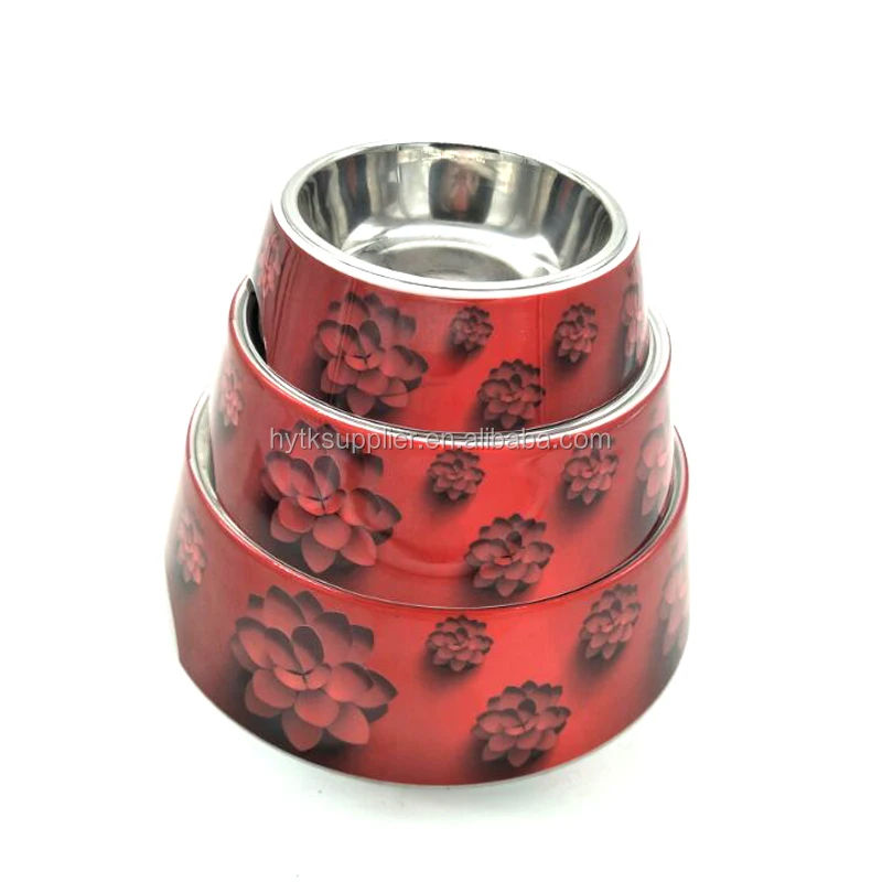 Brand New  Certification Pet Slow Feed Dog Bowl Round plastic melamine dog bowl